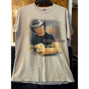 Keith Anderson Country Music Tour Graphic T-Shirt Tan Mens‎ Medium Concert Tee